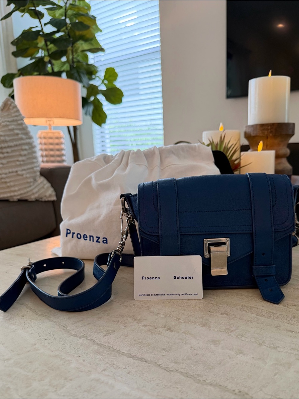 Proenza Schouler Navy Blue PS1 Mini Satchel Crossbody - Picture 3 of 6
